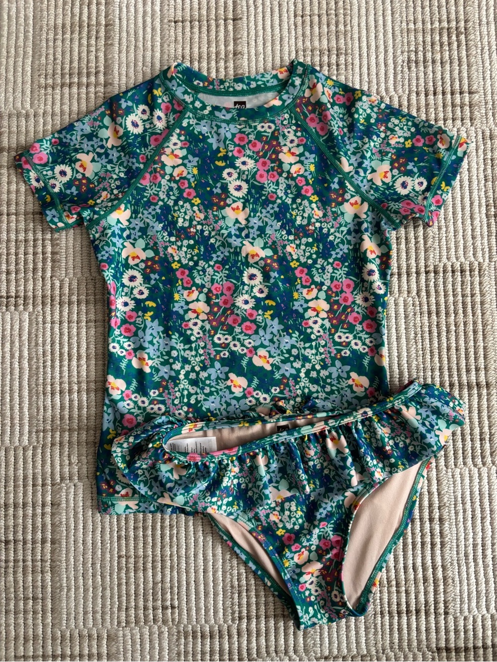 Tea Collection Kids Floral Rash Guard Swim Set